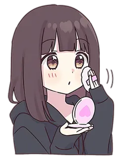👩‍🦳 anime girl, makeup, beauty, cosmetics, cute, kawaii telegram sticker