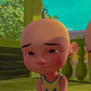 🌝 Upin Upin & Ipin Upin, Upin & Ipin, Cartone animato, Personaggio, Triste, Arrabbiato telegram sticker