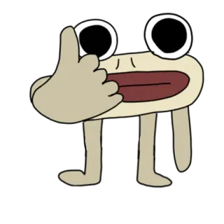 👍 만화, 캐릭터, 제스처, 가운데 손가락, 불쾌한, 무례한 telegram sticker