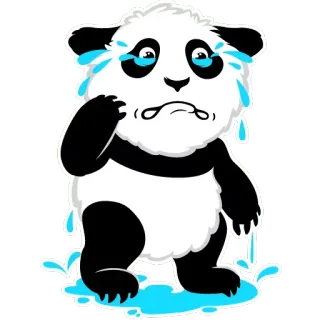 😭 Panda 悲しい, 泣く, パンダ, 動物, 涙, 感情的, 落ち込んでいる telegram sticker