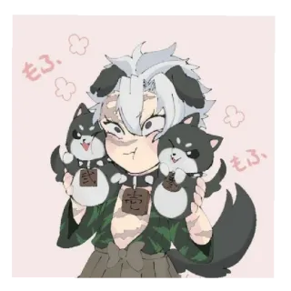 😄 もふ。 Animé, Chien, Dessin animé, Mignon telegram sticker