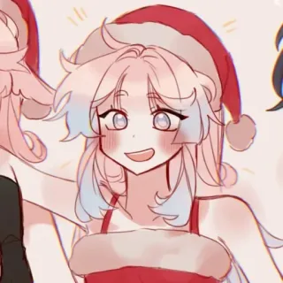 😄 natale, anime, cappello da babbo natale, carino telegram sticker