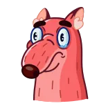 😢 Cartone animato, Animale, Cane, Rosa, Espressione, Triste, Carino telegram sticker