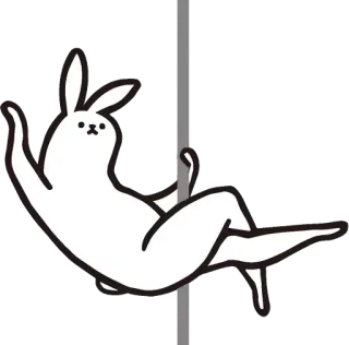 🐰 conejo, pole dance, animal, conejito, lindo, baile, silueta telegram sticker