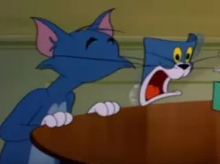 😱 Tom Cat Tom and Jerry Katze, Cartoon, schockiert, überrascht, Tom und Jerry whatsapp sticker