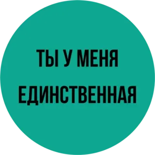 😋 ТЫ У МЕНЯ ЕДИНСТВЕННАЯ love, relationship, romantic, Russian, affection, unique whatsapp sticker