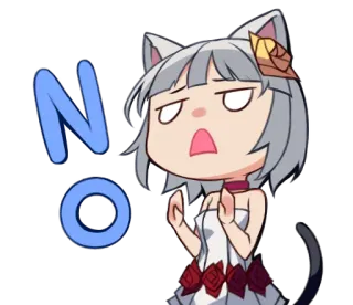 😾 NO Catgirl, Ketidaksetujuan, Anime, Tolak, Menolak, Menolak telegram sticker