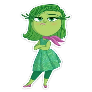 😒 Disgust Inside Out disgust, inside out, pixar, character, green, annoyed, attitude telegram sticker
