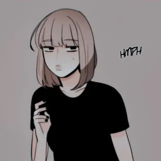 🕯 HMPH Anime, Mädchen, Cartoon, Figur, Ausdruck, hmph, gelangweilt telegram sticker