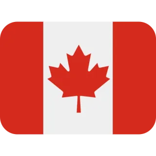 🇨🇦 Canadá, Bandera canadiense, Hoja de arce, Bandera, Rojo, Blanco telegram sticker
