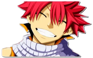 😁 Natsu Dragneel Fairy Tail anime, manga, fairy tail, natsu dragneel, happy, smiling telegram sticker