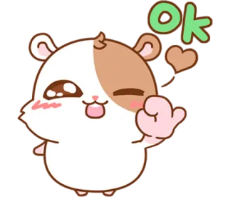 😉 ok Hamster, ok, süß, Zustimmung, kawaii, Tier telegram sticker