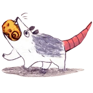 🤤 opos, zwierzę, kreskówka, ser, torbacz, słodki telegram sticker