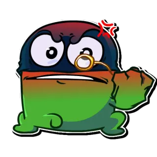 😡 злой, персонаж, монокль, мультфильм telegram sticker