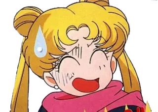 😅 Sailor Moon อนิเมะ, การ์ตูน, เซเลอร์มูน, ตัวละคร, กังวล, เหงื่อ telegram sticker