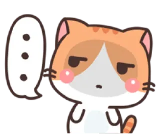 😒 mèo, động vật, dễ thương, suy nghĩ, câu hỏi, emoji whatsapp sticker
