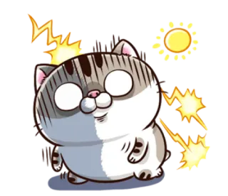 ⚡️ 고양이, 충격 받은, 무서운, 만화, 동물, 감정 telegram sticker