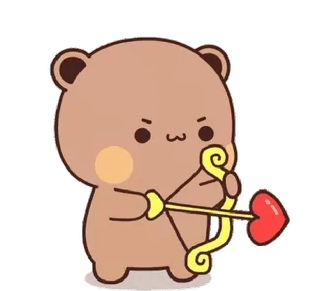 🏹 urso, cupido, coração, flecha, amor, desenho animado whatsapp sticker