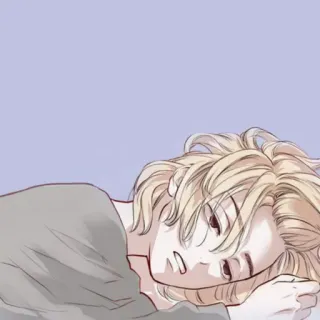 😞 Аниме, Мужчина, Отдых, Портрет, Рисунок, Искусство telegram sticker