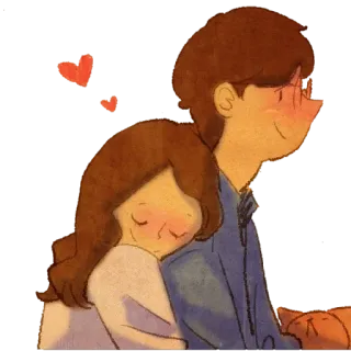 🤗 pasangan, cinta, kasih sayang, hubungan, romansa, kartun, imut telegram sticker