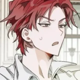 🥀 Anime, Manga, Dibujos animados, Manhwa, Pelo rojo, Personaje, Cansado telegram sticker