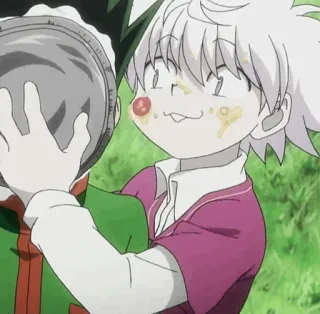 😀 Killua Zoldyck Hunter x Hunter Killua, Hunter x Hunter, Anime, Makanan, Lucu, Imut telegram sticker