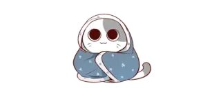 🤗 gato, fofo, animal, cobertor, aconchegante telegram sticker