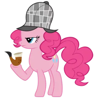 🕵 Pinkie Pie My Little Pony пони, детектив, шляпа, мультфильм, животное, Пинки Пай telegram sticker