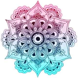 🎨 曼荼羅, 花, 装飾的, パターン, オーナメント, デザイン, アート telegram sticker