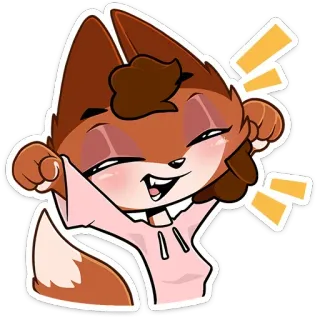 🥳 rubah, kartun, senang, imut, antropomorfik, hewan, stiker telegram sticker