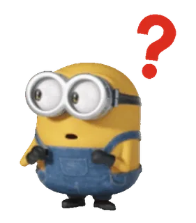 🍋 Minion Despicable Me มินเนี่ยน, เครื่องหมายคำถาม, การ์ตูน, มิสเตอร์แสบ ร้ายเกินพิกัด, สีเหลือง, น่ารัก telegram sticker