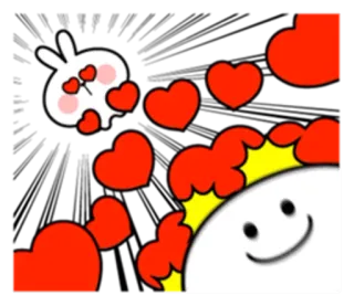 😍 Cartoon, Schattig, Hart, Liefde, Konijn, Emoji, Sticker telegram sticker