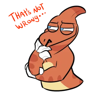 😯 THAT'S NOT WRONG... dinossauro, meme, engraçado, desenho animado, paleontologia, humor, sarcástico, errado telegram sticker
