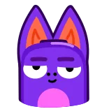 🤤 動物, 猫, 紫, マンガ, かわいい, 眠い, 耳 telegram sticker