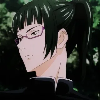 📝 Maki Zenin Jujutsu Kaisen anime, jujutsu kaisen, maki zenin, character, woman, glasses telegram sticker