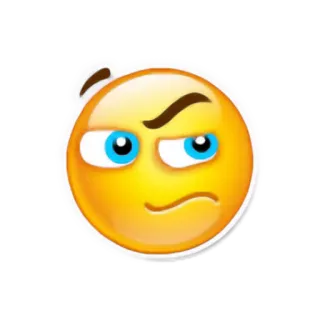 😒 Emoji, Sorriso irônico, Expressão, Rosto, Amarelo telegram sticker