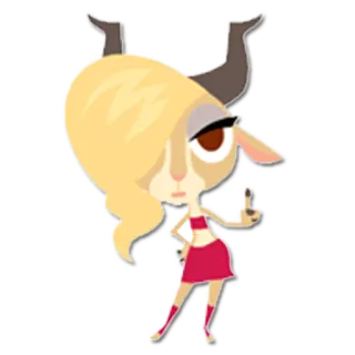 ☝ cartoon, antelope, animal, character, sticker telegram sticker
