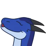 🐺 dragon, blue, cute, cartoon, reptile, fantasy telegram sticker