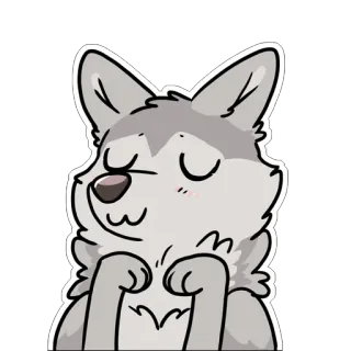 🌒 hond, dier, schattig, wolf, blij telegram sticker