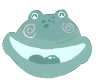 😄 rã, animal, sorrindo, desenho animado, fofo, feliz, anfíbio whatsapp sticker