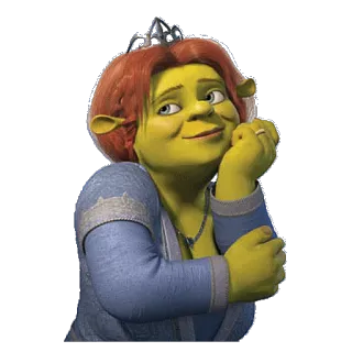 😊 Princess Fiona Shrek princesa, ogro, desenho animado, animado, Fiona whatsapp sticker