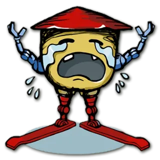😭 грустный, плачущий, мультик, стикер, робот, манга telegram sticker