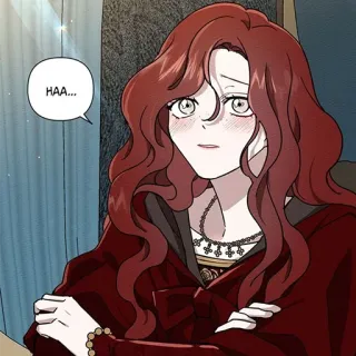 ♠️ HAA... donna, cartone animato, capelli rossi, ritratto, fumetto telegram sticker