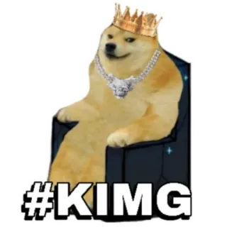 🤴 #KIMG doge, rey, meme, corona, perro, animal, trono telegram sticker