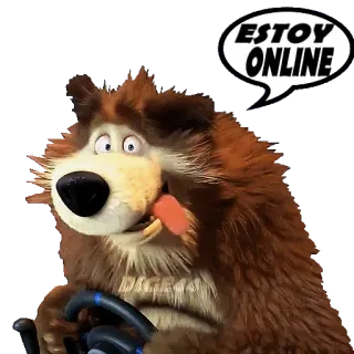 👾 ESTOY ONLINE oso, en línea, dibujos animados, animal telegram sticker