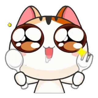 😋 แมว, การ์ตูน, น่ารัก, หิว, ตา, ช้อน, ส้อม telegram sticker