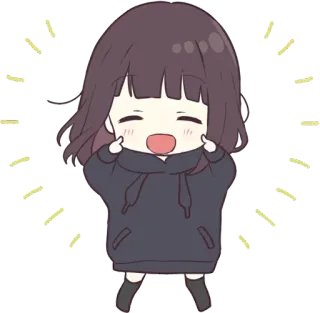 🤣 Аниме, Девушка, Счастливый, Милый, Стикер telegram sticker