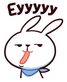 😏 Eyyyyy 卡通, 兔子, 可爱, 动物, 表情, 搞笑 telegram sticker