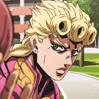 😶 Giorno Giovanna JoJo's Bizarre Adventure Anime, Manga, JoJo's Bizarre Adventure, Giorno Giovanna, Personnage, cheveux blonds whatsapp sticker