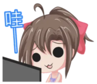 🐋 哇 Anime, Kreskówka, Słodkie, Dziewczyna, Naklejka telegram sticker
